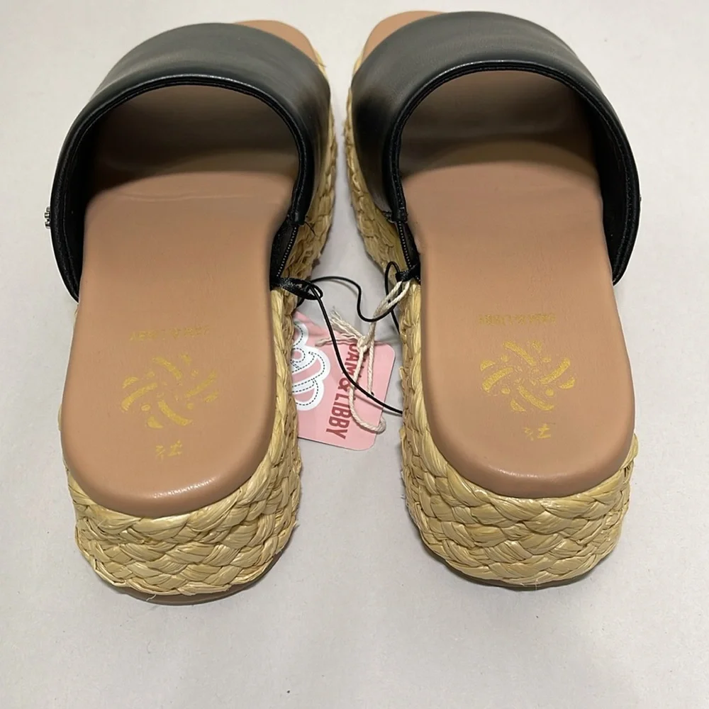 Women's SAM & LIBBY Black Ingrid Espadrille Slide Sandals Size: 7.5 - NWT